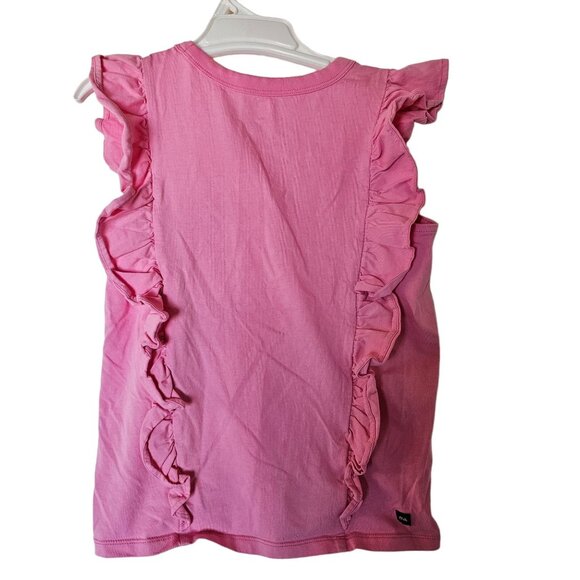 Tea Collection Short Sleeve Ruffle Knit Top Perennial Pink size 12 - Picture 6 of 8